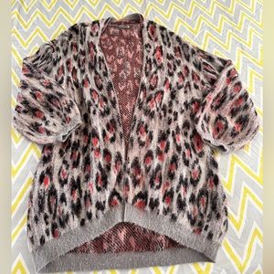 Anthropologie cheetah open front cardigan